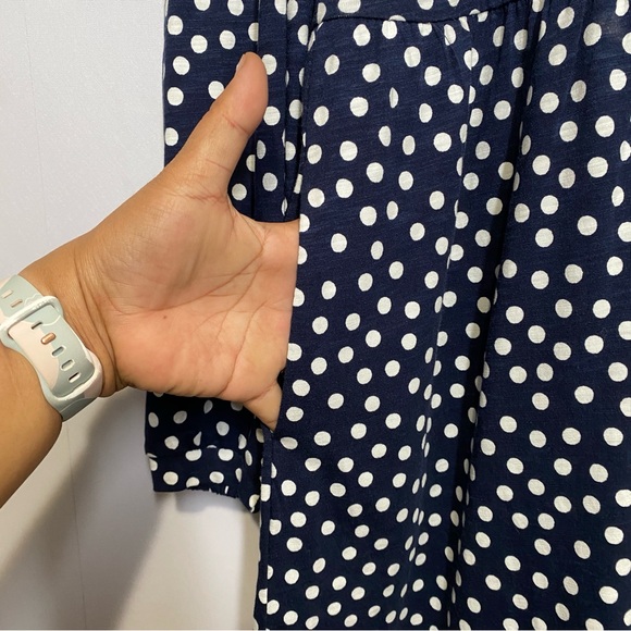 Boden Naomi Relaxed Jersey Dress 6R Navy Abstract Dot Preppy Feminine Polka dot - Picture 7 of 12